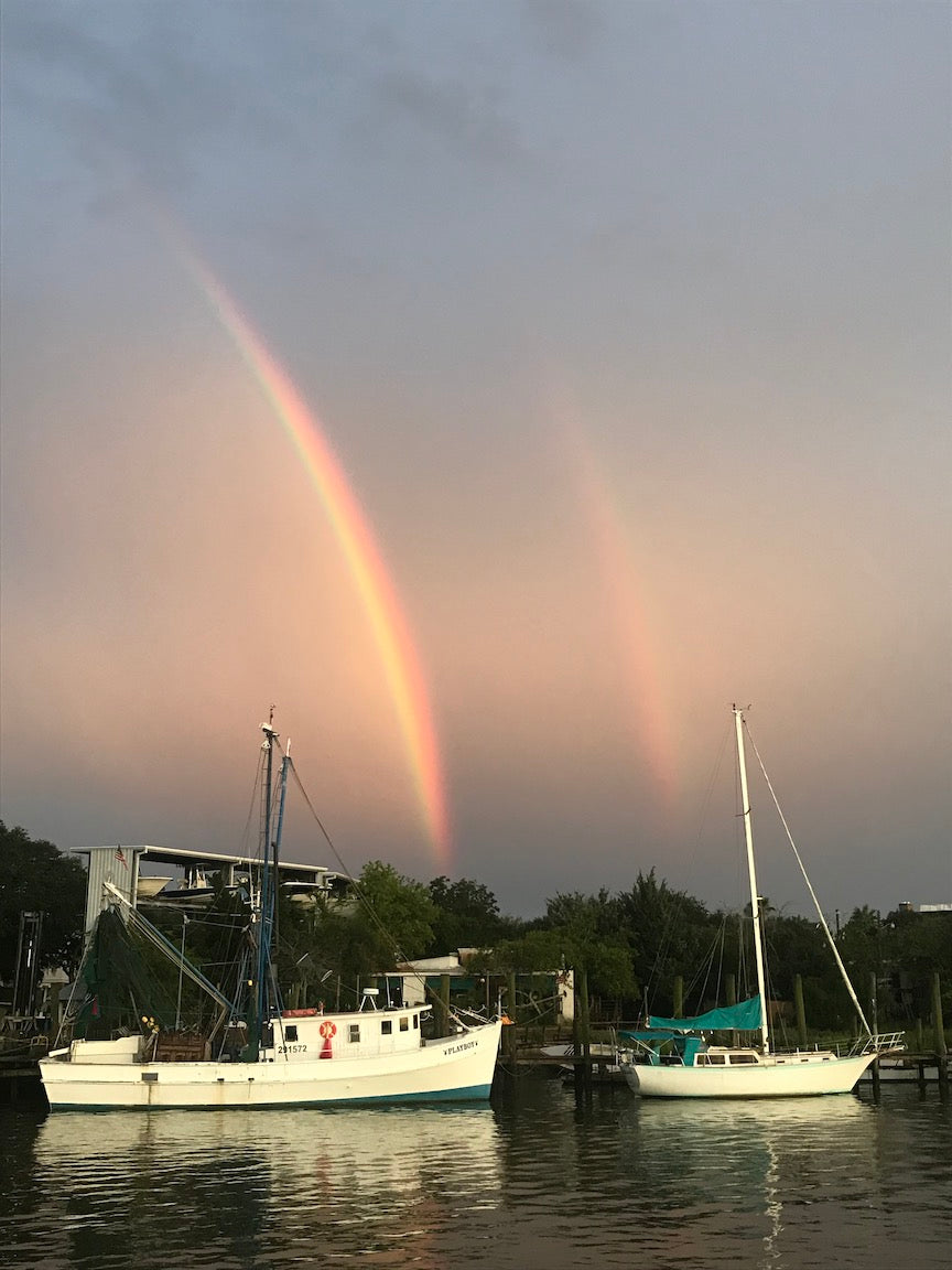 Double Rainbow over Shem Creek by Steven Jordan