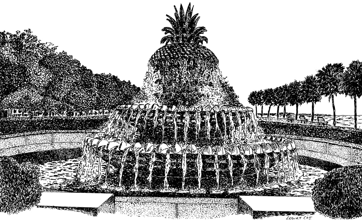 Pineapple Fountain Print