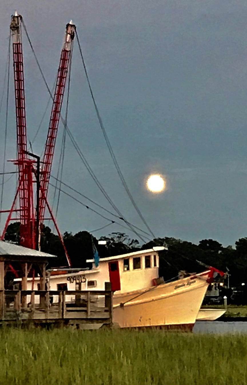 Trawler under the Full Moon by Steven Jordan