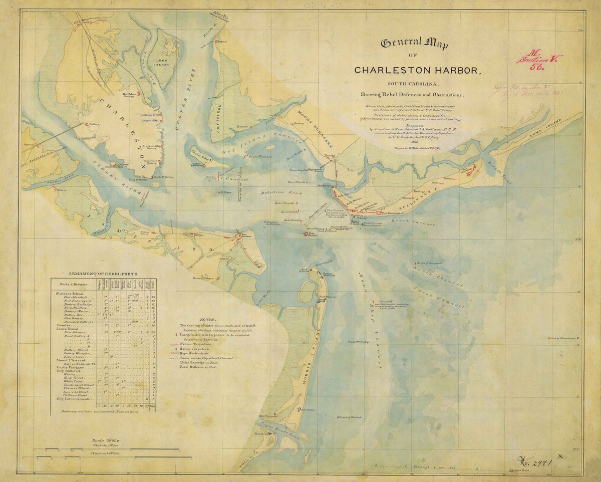 1865 General Map of Charleston Harbor