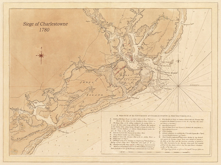 1780 Siege of Charlestown - Revolutionary War  (Horizontal view)
